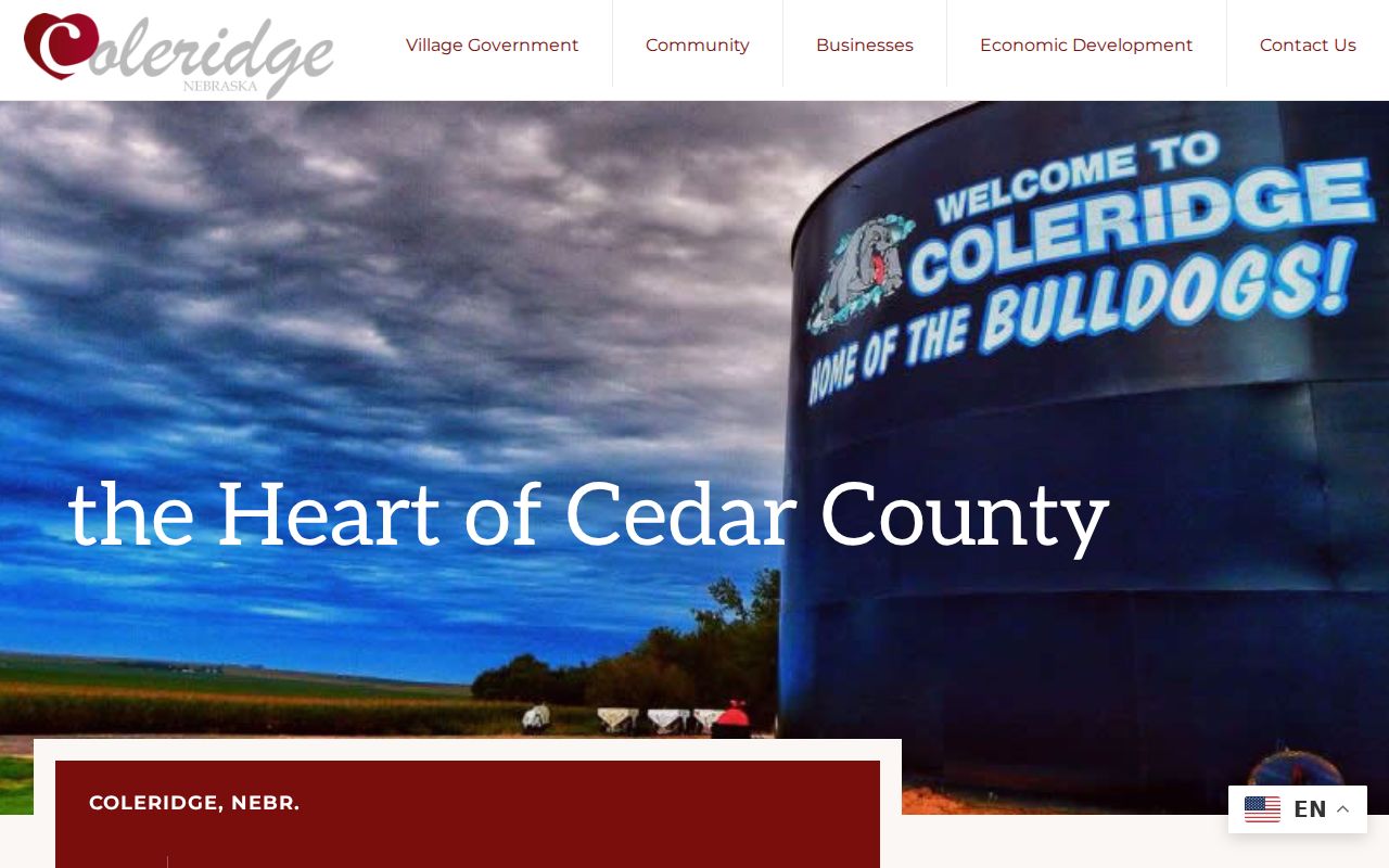 Coleridge village government building for Coleridge court records context