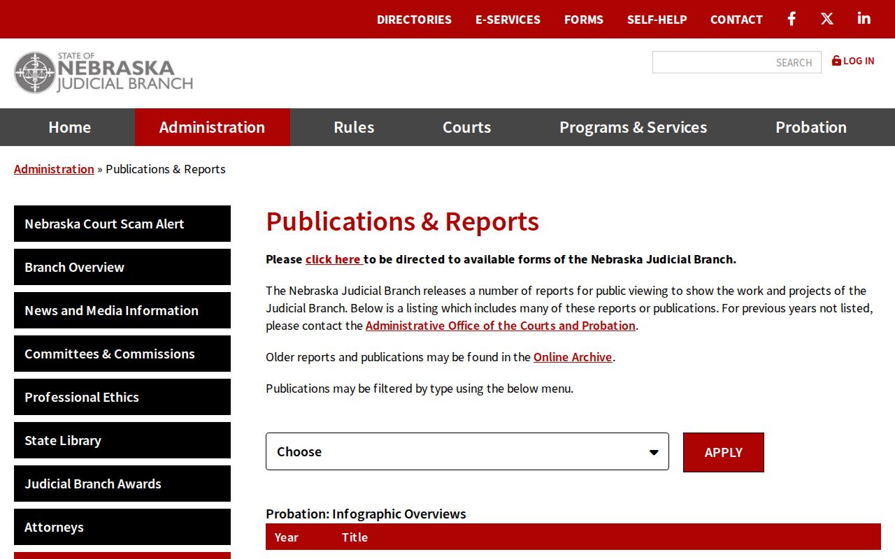 Cedar County criminal court docket source page for Nebraska judicial reports