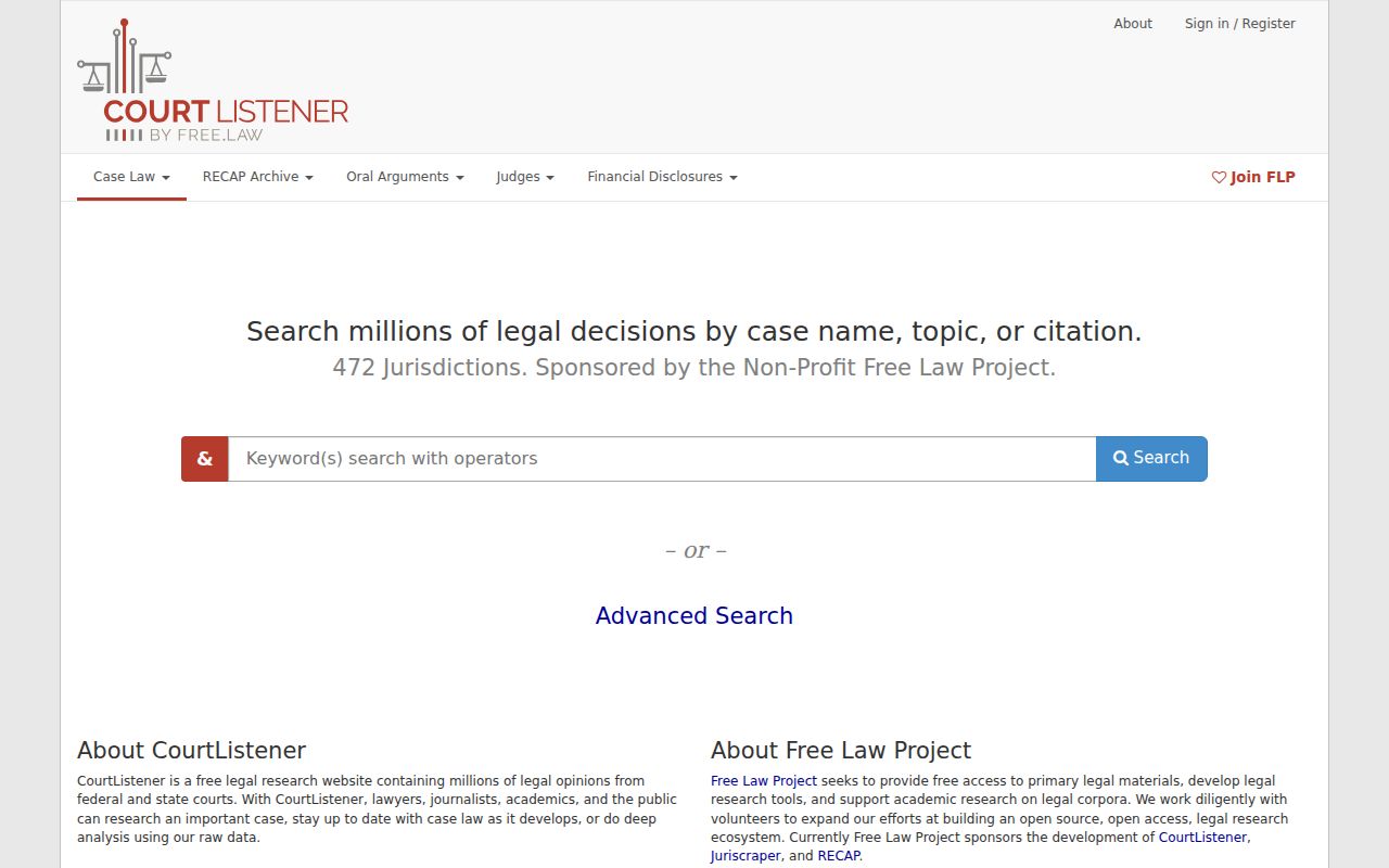 Cedar County court docket federal CourtListener archive interface