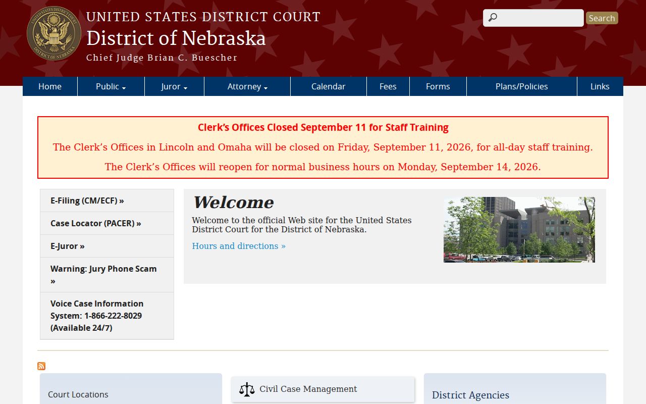 Cedar County court docket federal District of Nebraska access information